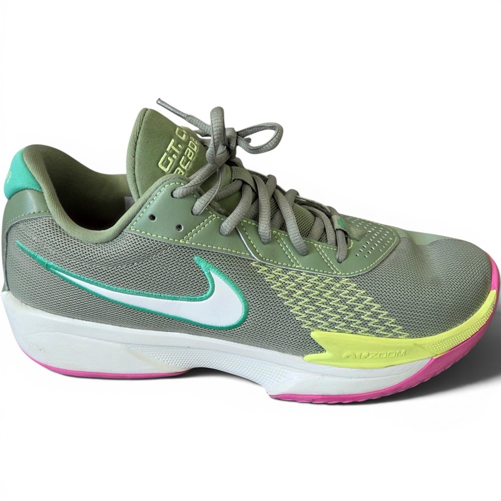 Nike GT Cut Academy Basketball Shoes Mens 11 Oil Green FB2599-300 Zoom Air Mesh